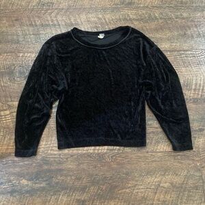 We The Free Black Velvet Top